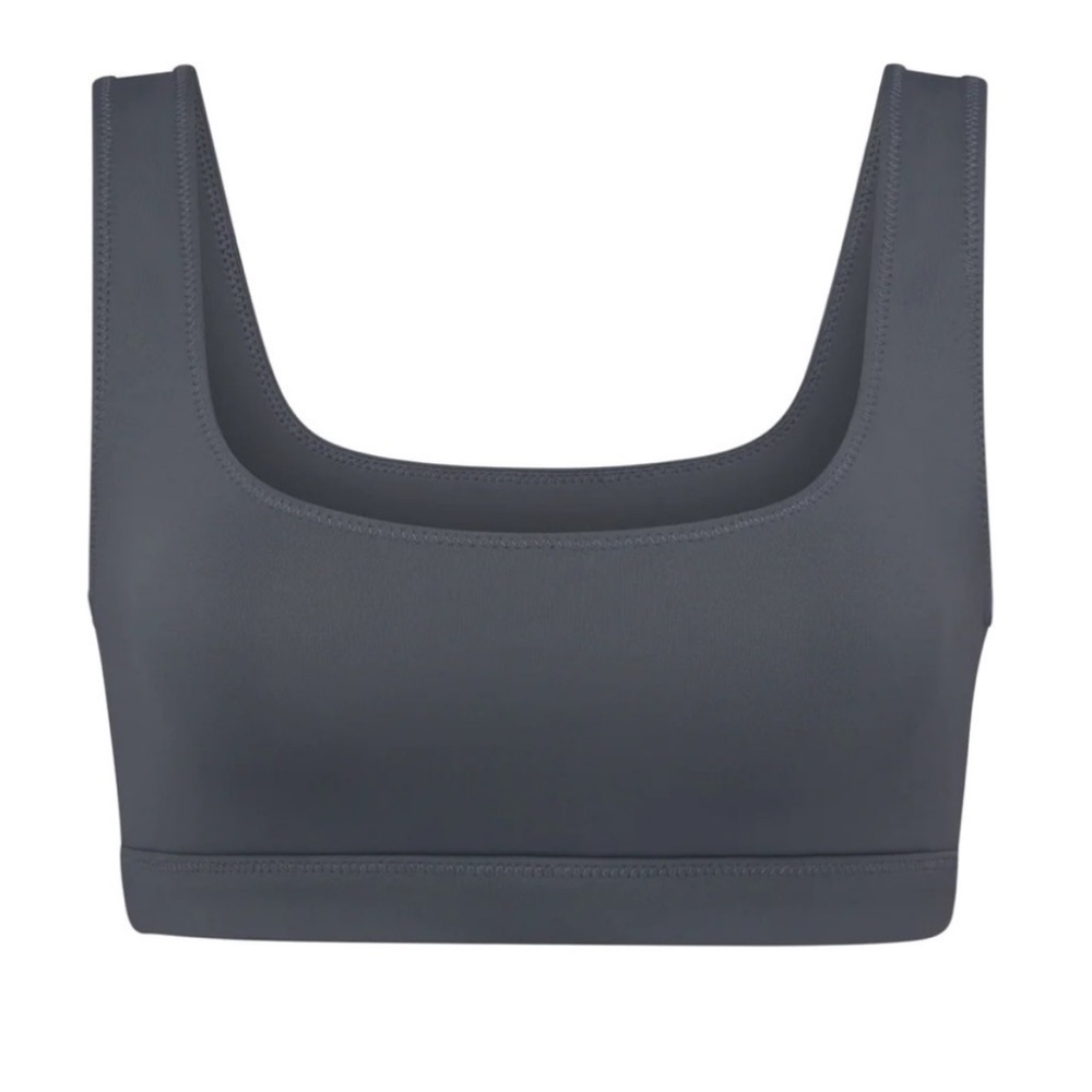 Skims SIGNATURE SWIM TANK BIKINI TOP NWT Sz Medium Gunmetal Gray